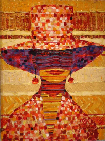 Lady in a Checkered Hat 1966
