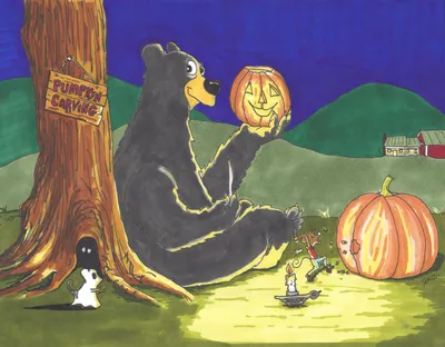 Bear and Jack O'Lantern
