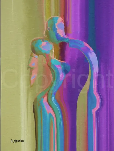 "A Kiss Goodbye" 100% Digital Painting. AI Tools were not used in the creation of this artwork