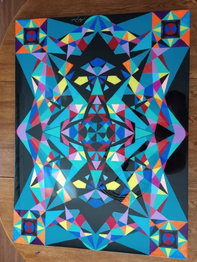 "The Portal" Sacred Geometry acrylic on canvas with epoxy finish