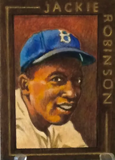 Jackie Robinson baseball card (front)