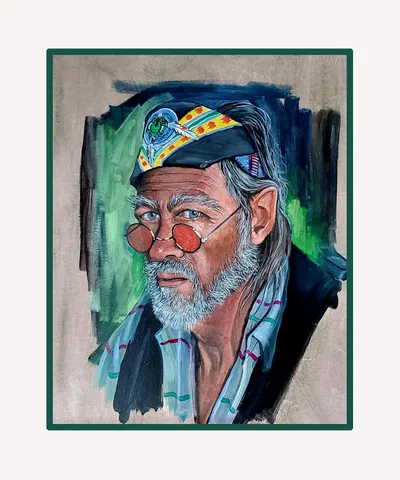 Shoestring, Veteran, acrylic painting