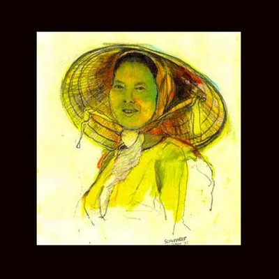 Mama-san, oil pastel &amp; graphite, Vietnam