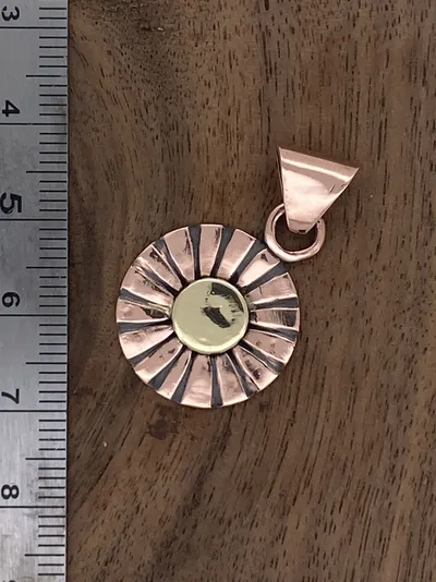 Brass and Copper Sun Pendant
