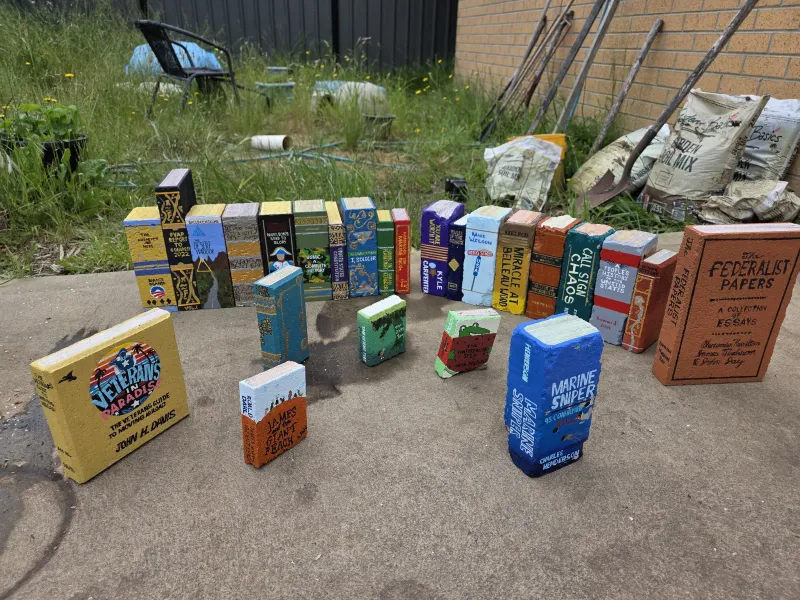 More "book bricks" for the backyard garden